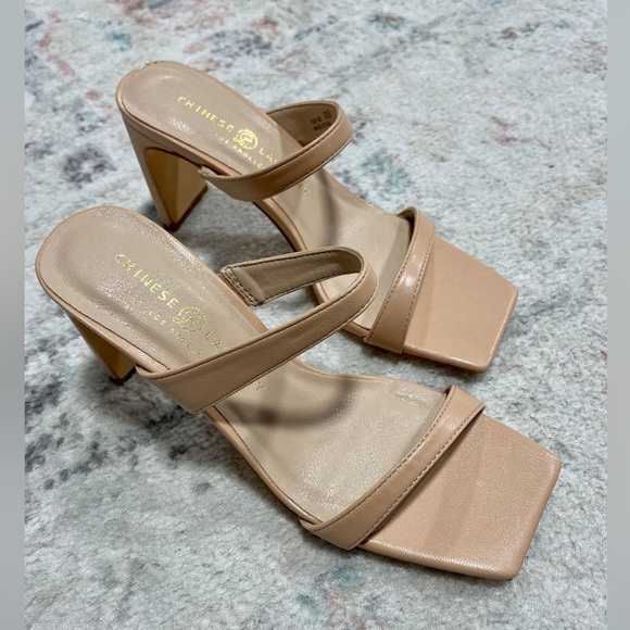 Chinese Laundry Yaya Smooth Nude Sandals Heels - Picture 1 of 3
